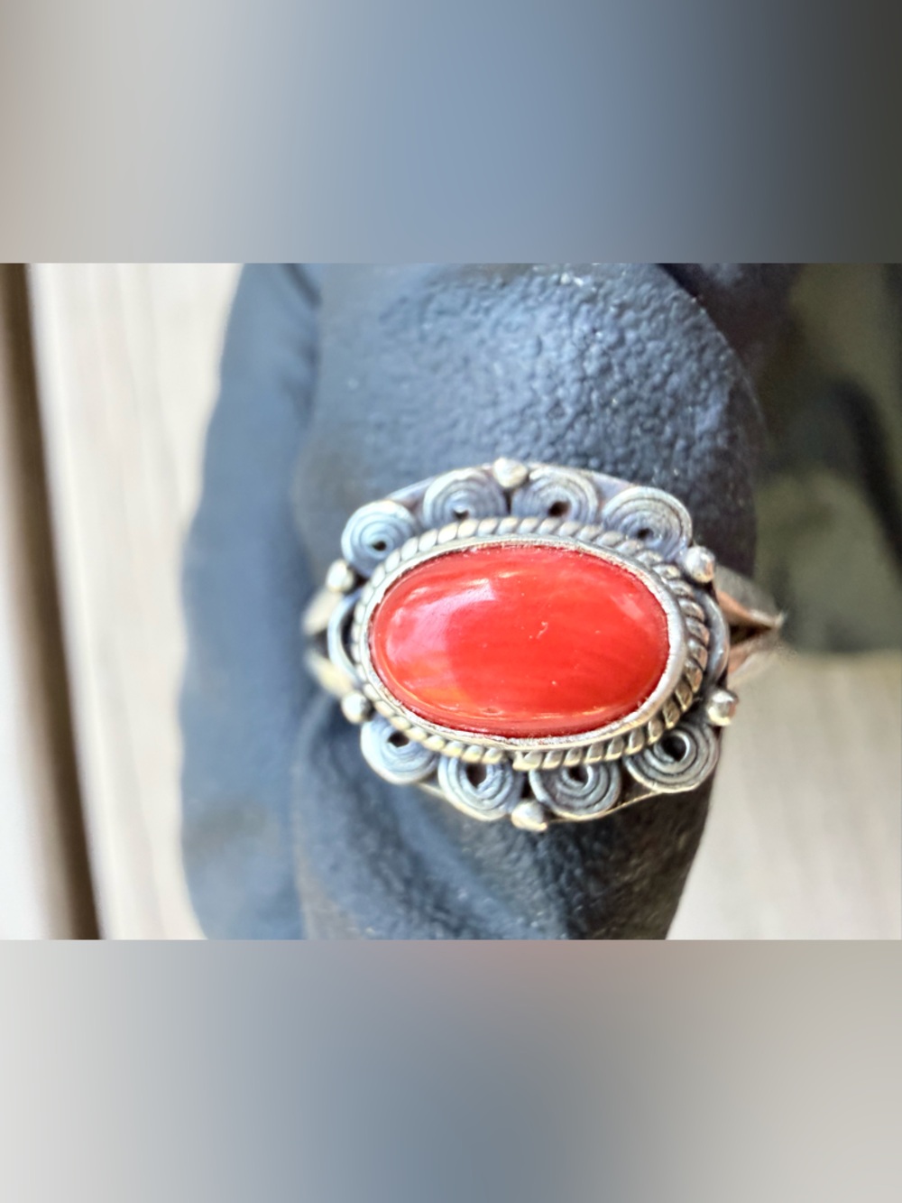 Corral Stone 925 Sterling Silver Ring size 7